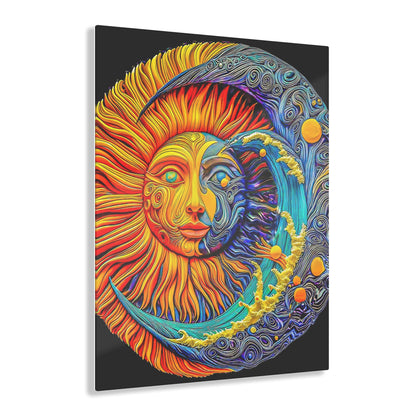 Sunshine Moon Beam Acrylic Print, magical detail, claymation design, wall art, unique fancy decor, interior design